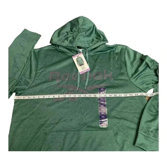 Reebok Green Front Chest Logo Hoodie Pullover Sweater Mens size XXL New - Picture 8 of 12